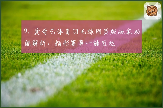 9. 爱奇艺体育羽毛球网页版独家功能解析，精彩赛事一键直达